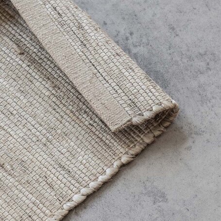 Jute Wol Katoen Vloerkleed  - Creme