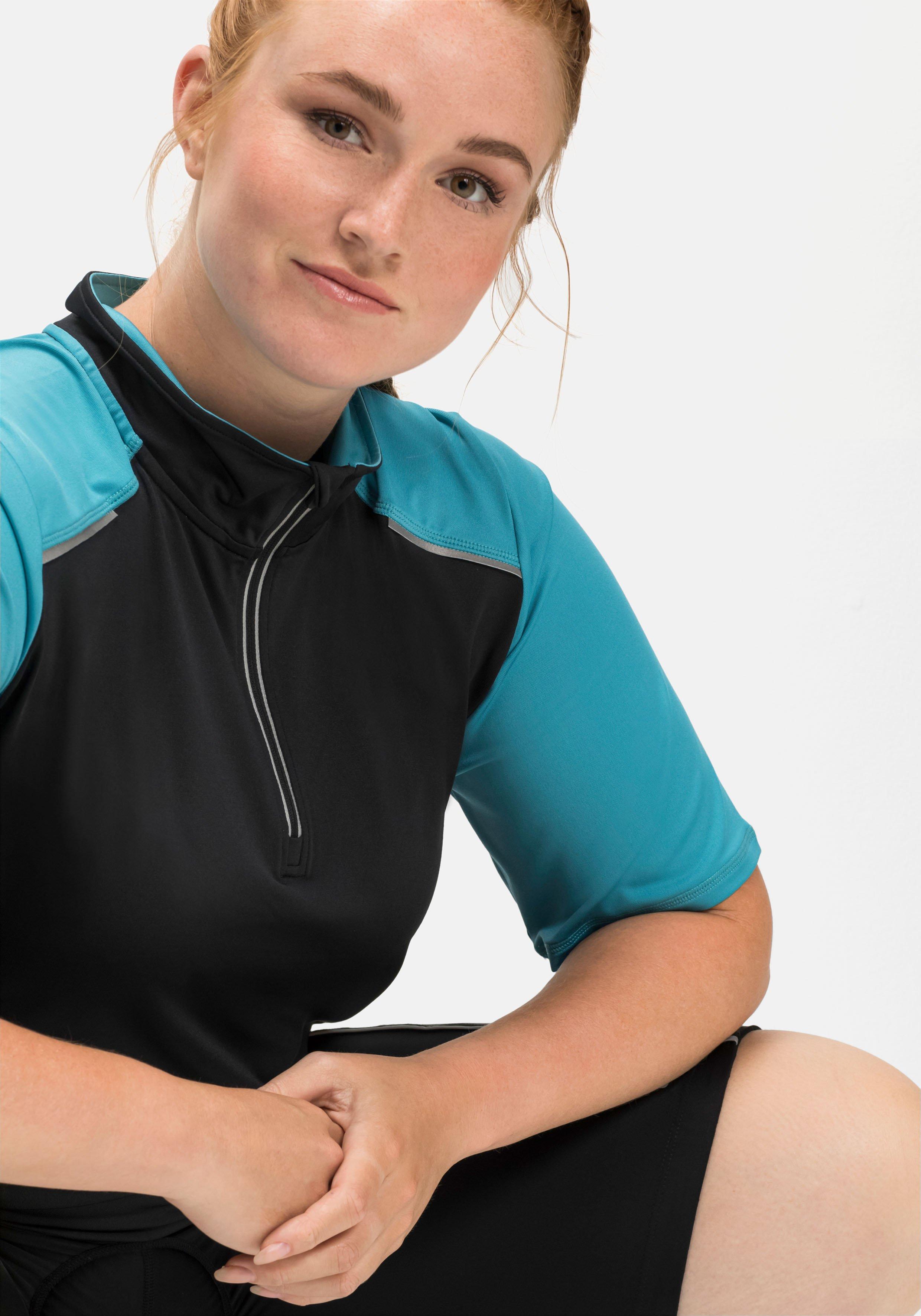 Fahrradshirt mit Reißverschluss am Stehkragen