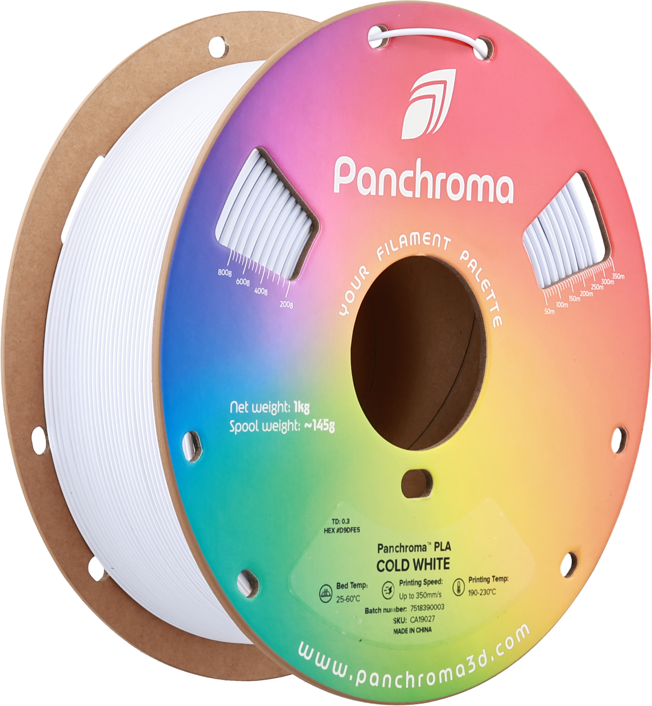 Polymaker  Panchroma™ PLA Cold White, 1,75 mm / 1000 g    High-Speed Filament in Cold White