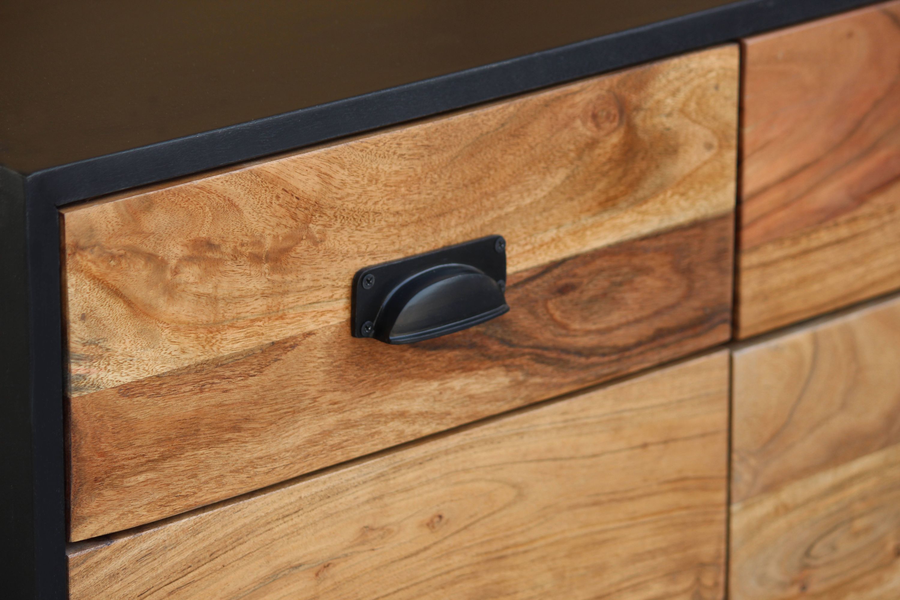 Sideboard JARIK 90 x 83 cm schwarz/braun
