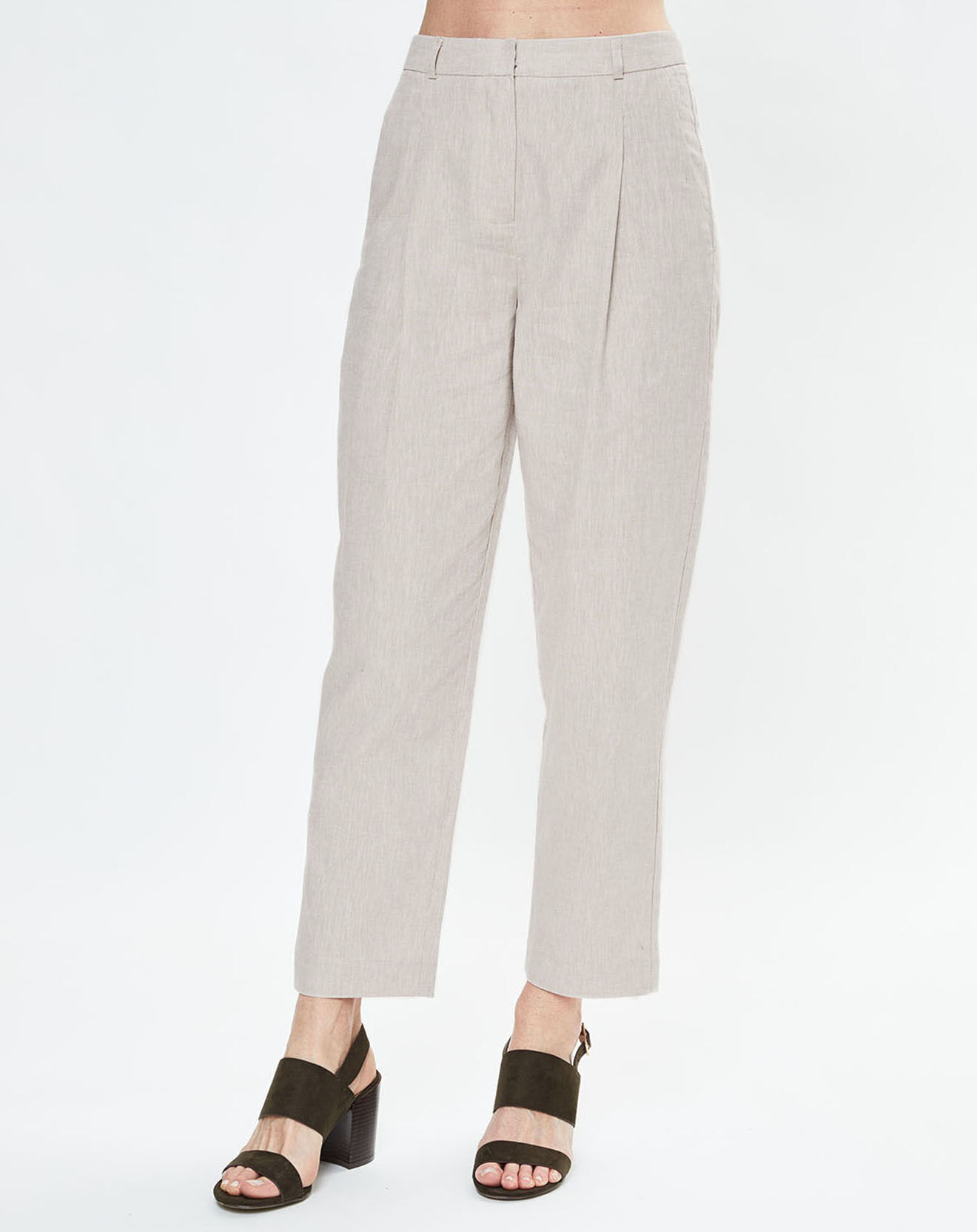 Yerse Pantalon en Lin mélangé Aurélie beige