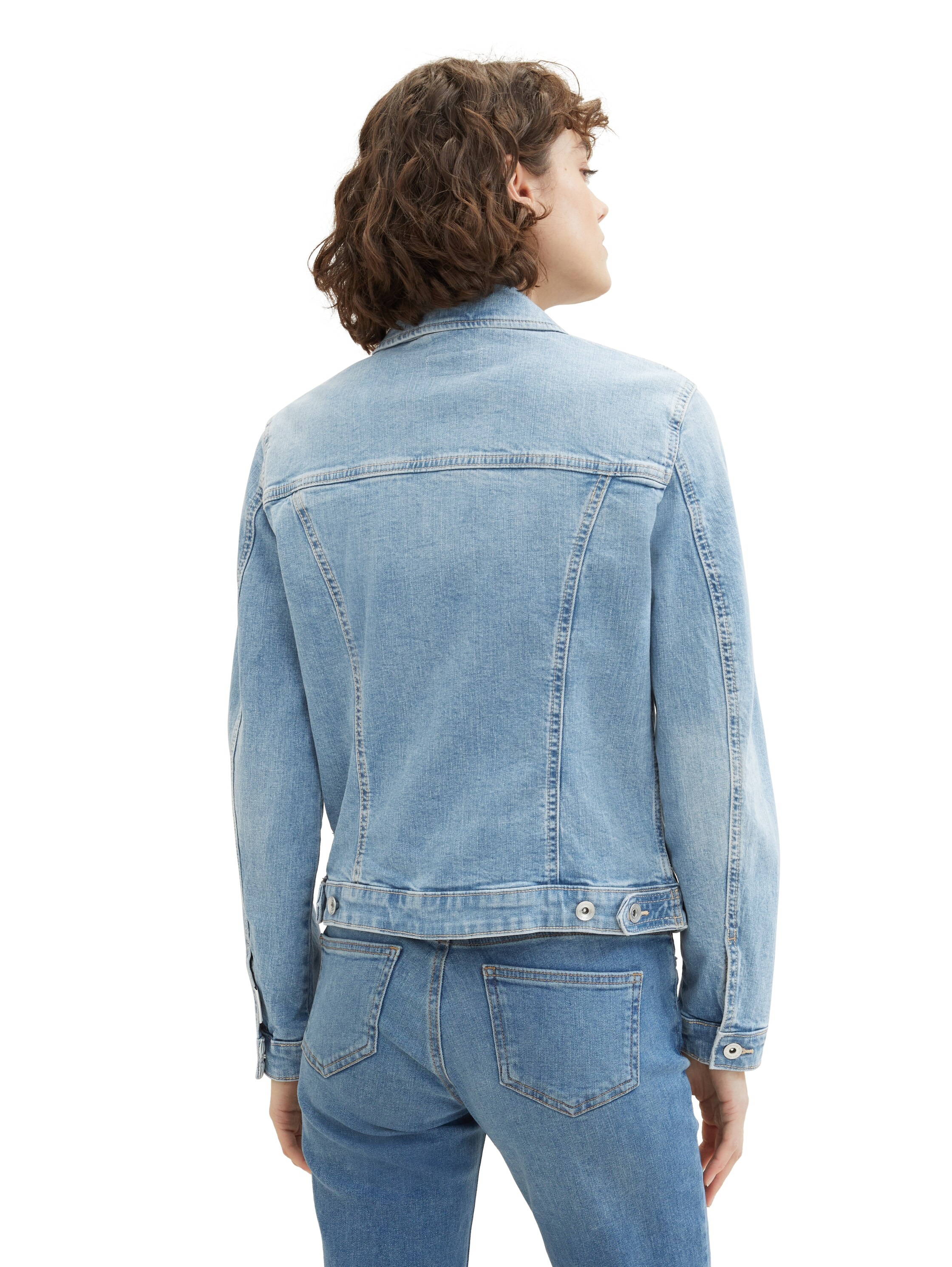 TOM TAILOR Jeansjacke ohne Kapuze mit Knopfleiste und Hemdkragen
