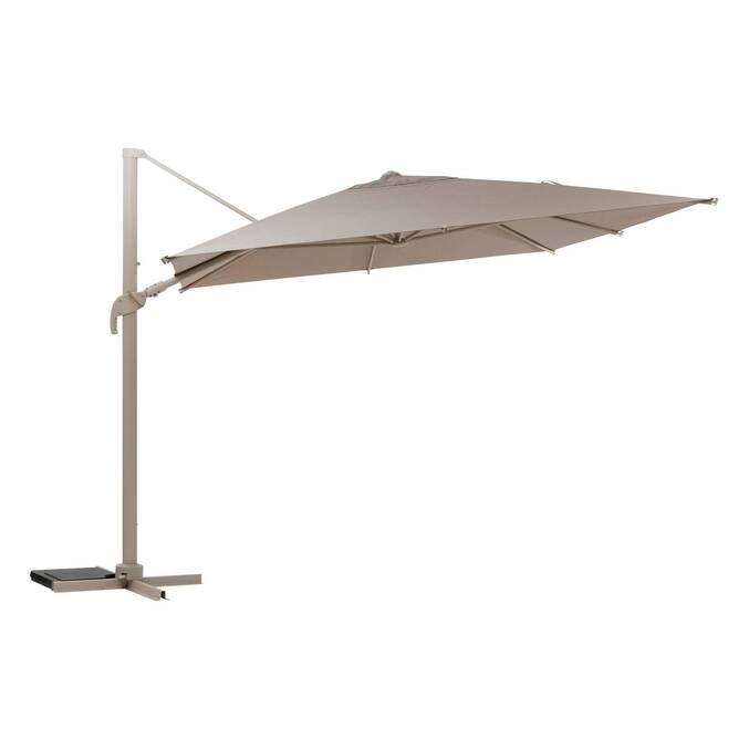 Parasol déporté rectangulaire inclinable MELHIA Lin / Argile