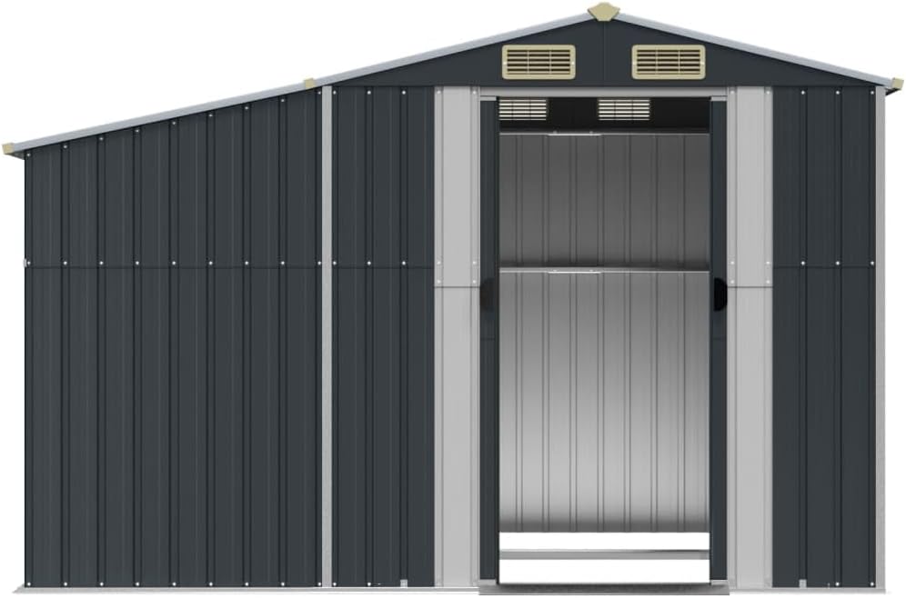 Kangmusi Gerätehaus Anthrazit 277x192,5x179 cm Verzinkter Stahl, Anthrazit 3188292