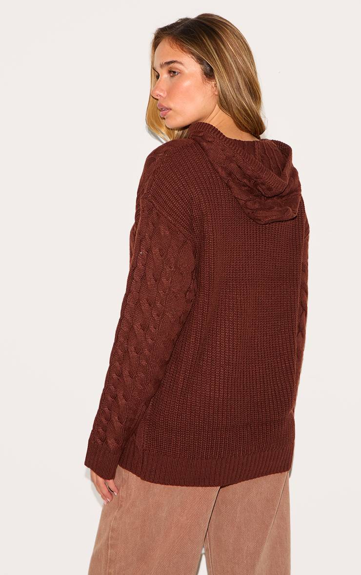 Chocolat Sweat À Casynthétiqueche Surdimensionné En Maille Torsadée