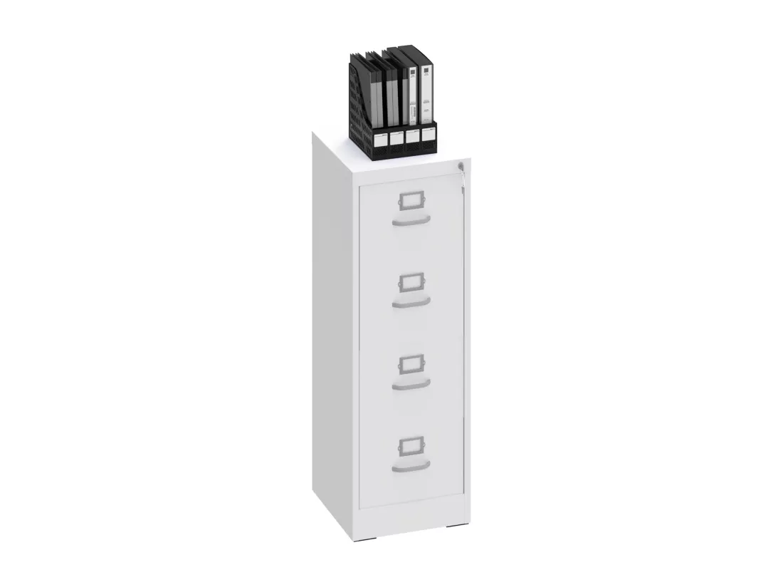 Classeur 4 tiroirs - pour format lettre/légal/A4 - pour le bureau à domicile - blanc - 45.8 x 45 x 133cm