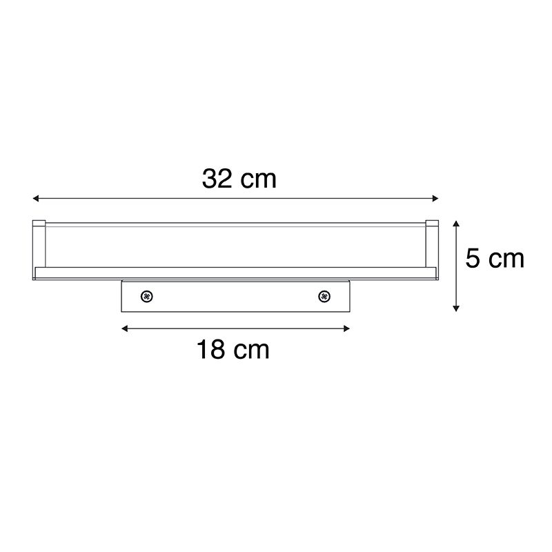 Moderne wandlamp zwart 32cm incl LED IP44 - Cascada