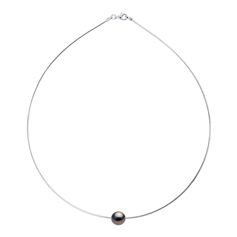 Collier OMEGA Perle de Tahiti Ronde 9-10 mm Argent 925