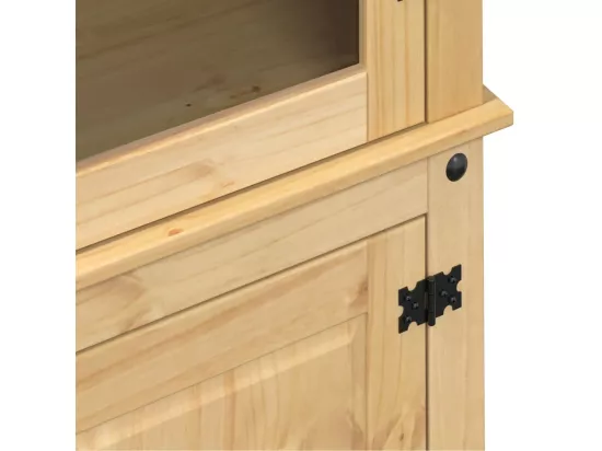 Vitrine en verre Corona 103,5x42x180 cm bois de pin massif