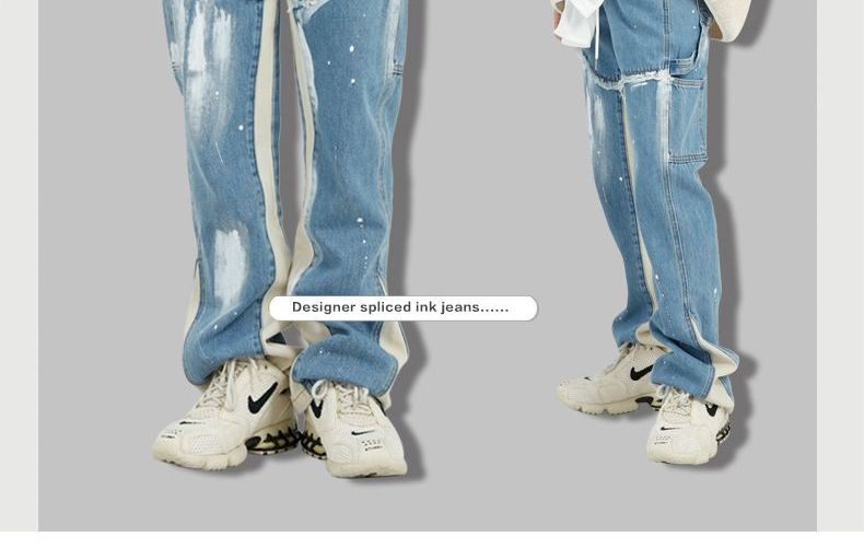 FAERIS - Versleten jeans met wijde pijpen