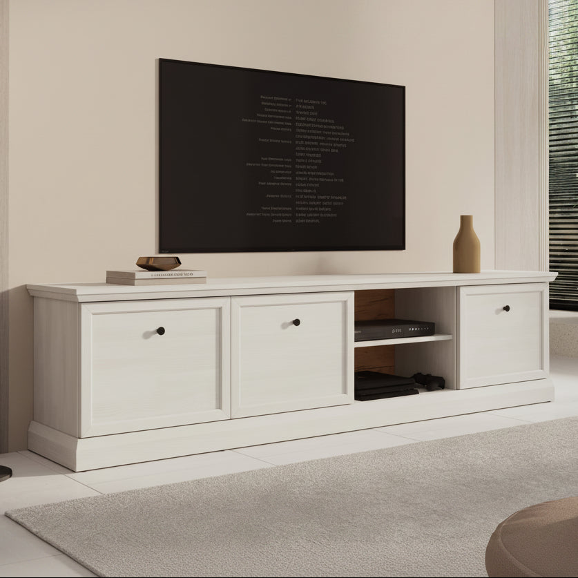Leroy - TV-Meubel - Wit eiken - 206 cm