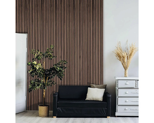 Nordic Acoustics akoestisch paneel, Amerikaans notenhout, 2400 x 605 x 22 mm