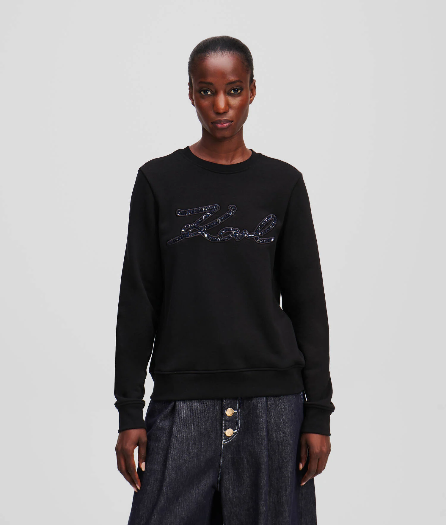 SWEAT-SHIRT EN BOUCLÉ KARL SIGNATURE