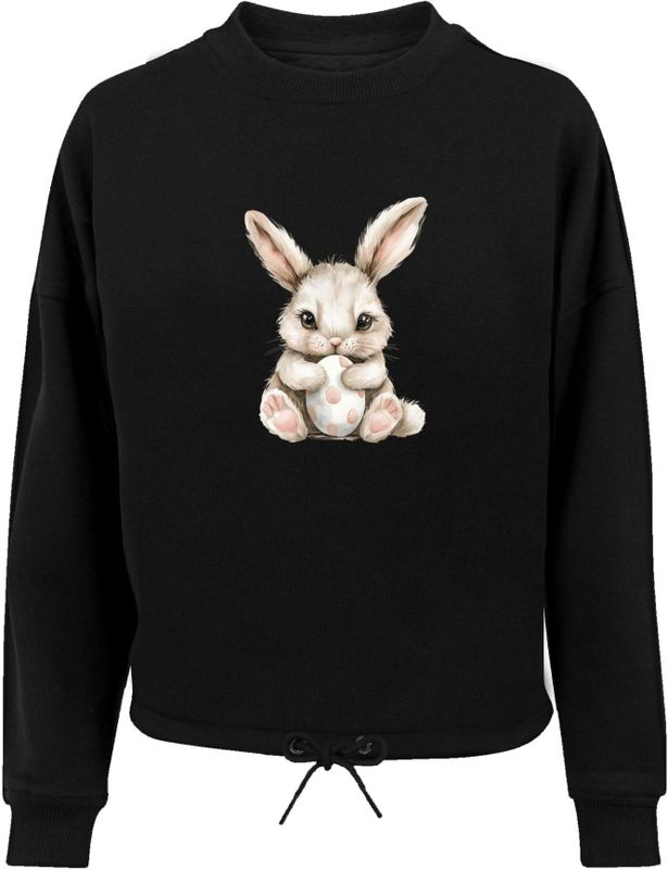 F4NT4STIC Sweatshirt 'Niedlicher Osterhase mit Ei'  gemengde kleuren / zwart