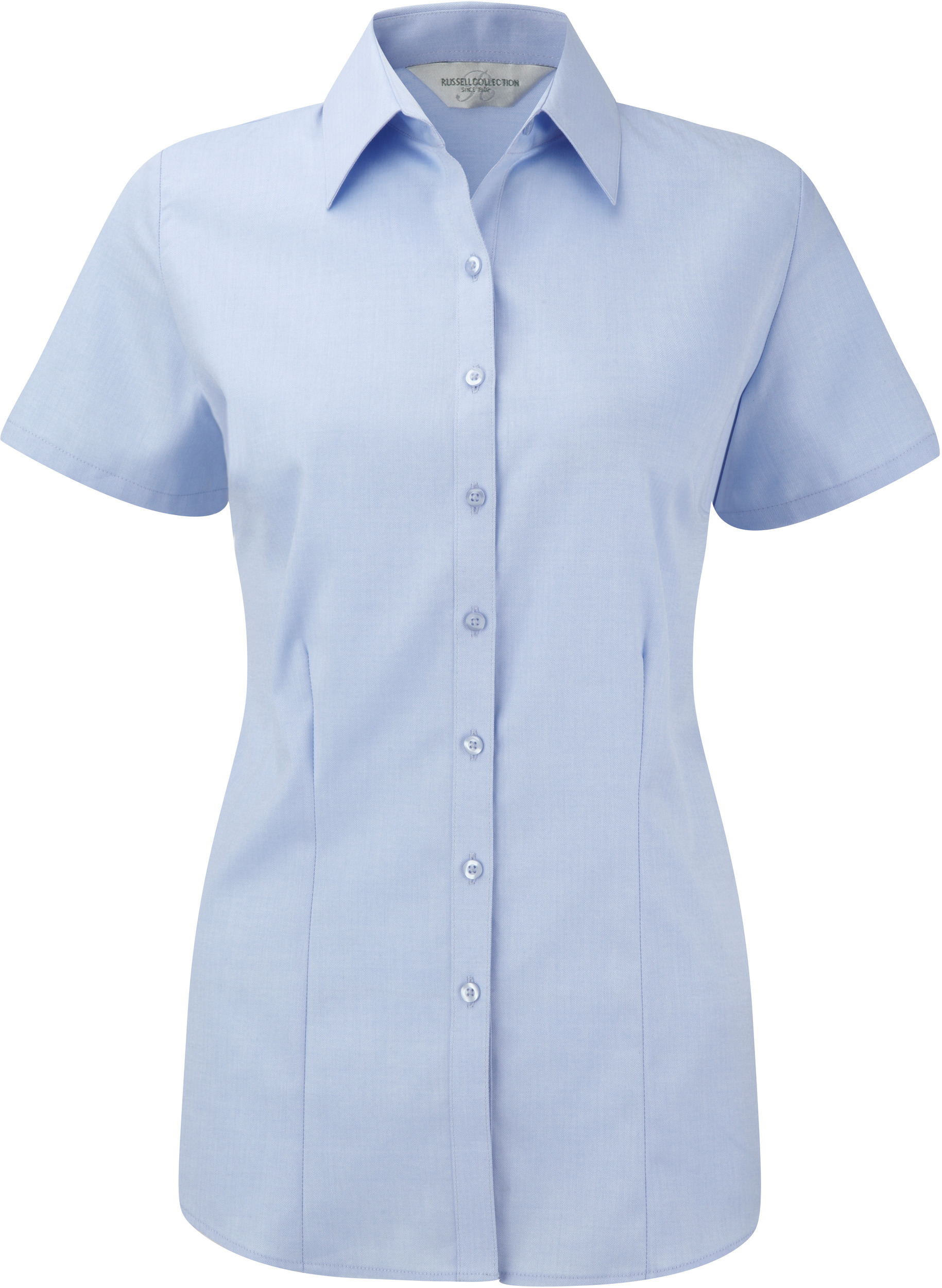 Russell Collection RU963F - Chemise Femme Manche Courtes À Chevrons