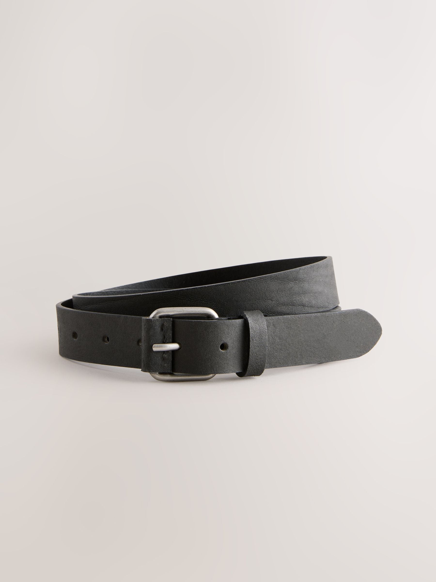 Zwart - Roller Tab Casual Leather Belt