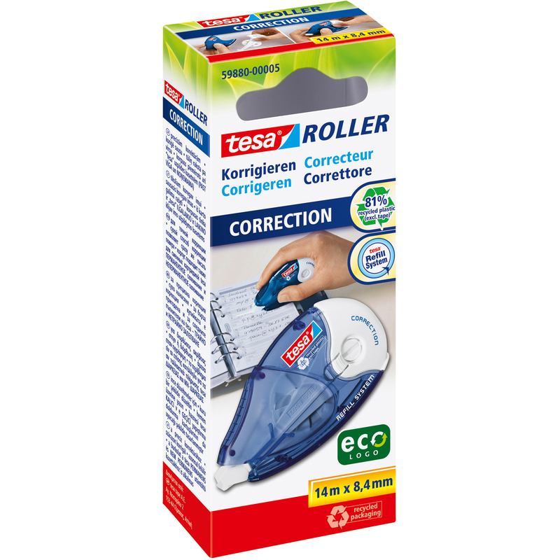 Tesa Korrekturroller ecoLogo, 14 m