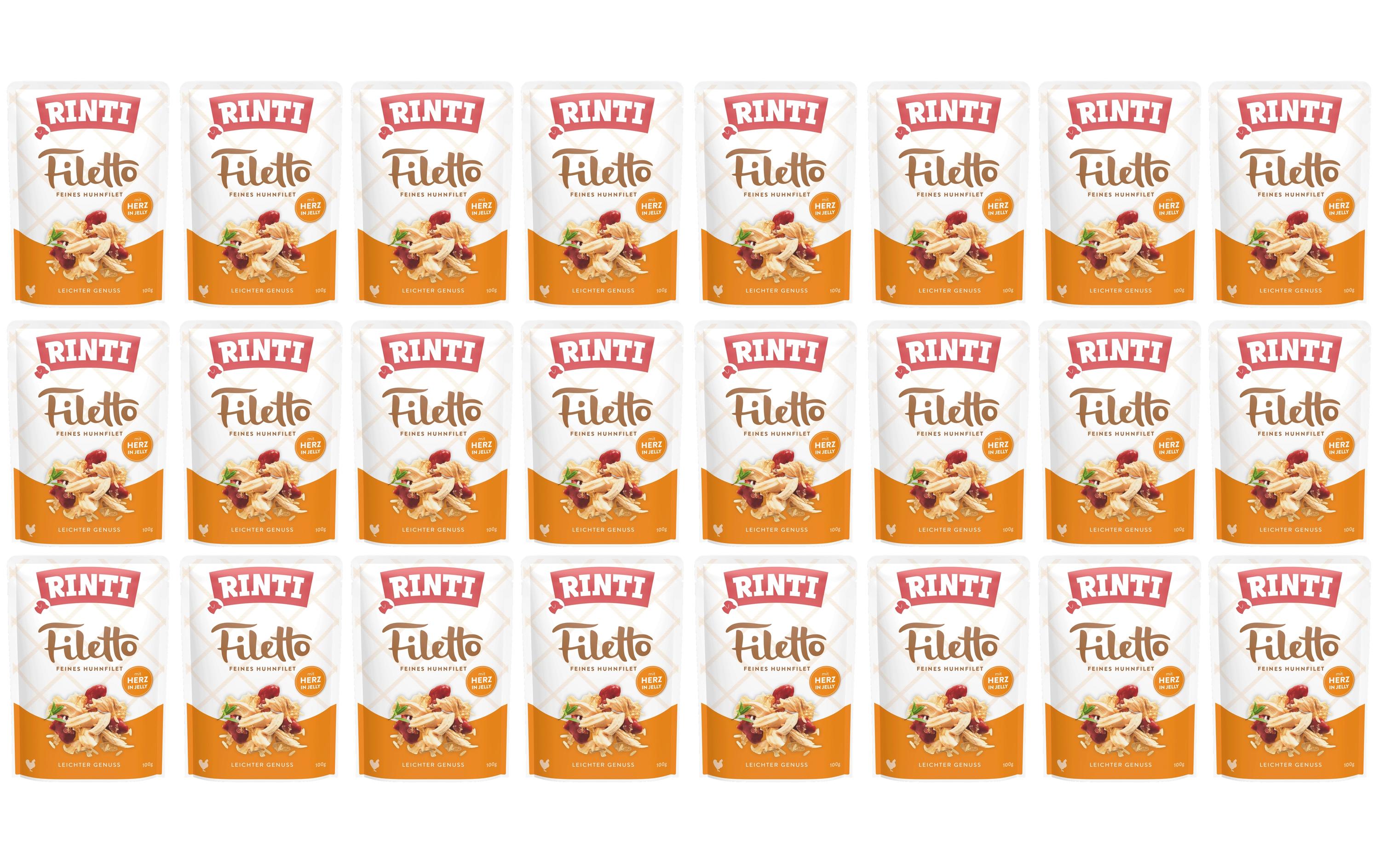 Nassfutter Filetto Huhn + Herz in Jelly, 24 x 100 gAlleinfuttermittel für ausgewachsene Hunde