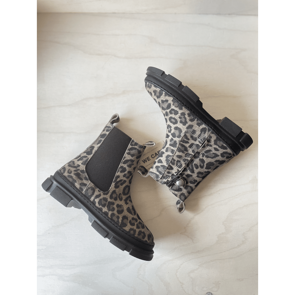 Angulus - Chunky Chelsea Boot Elastic - Beige Leo Brown