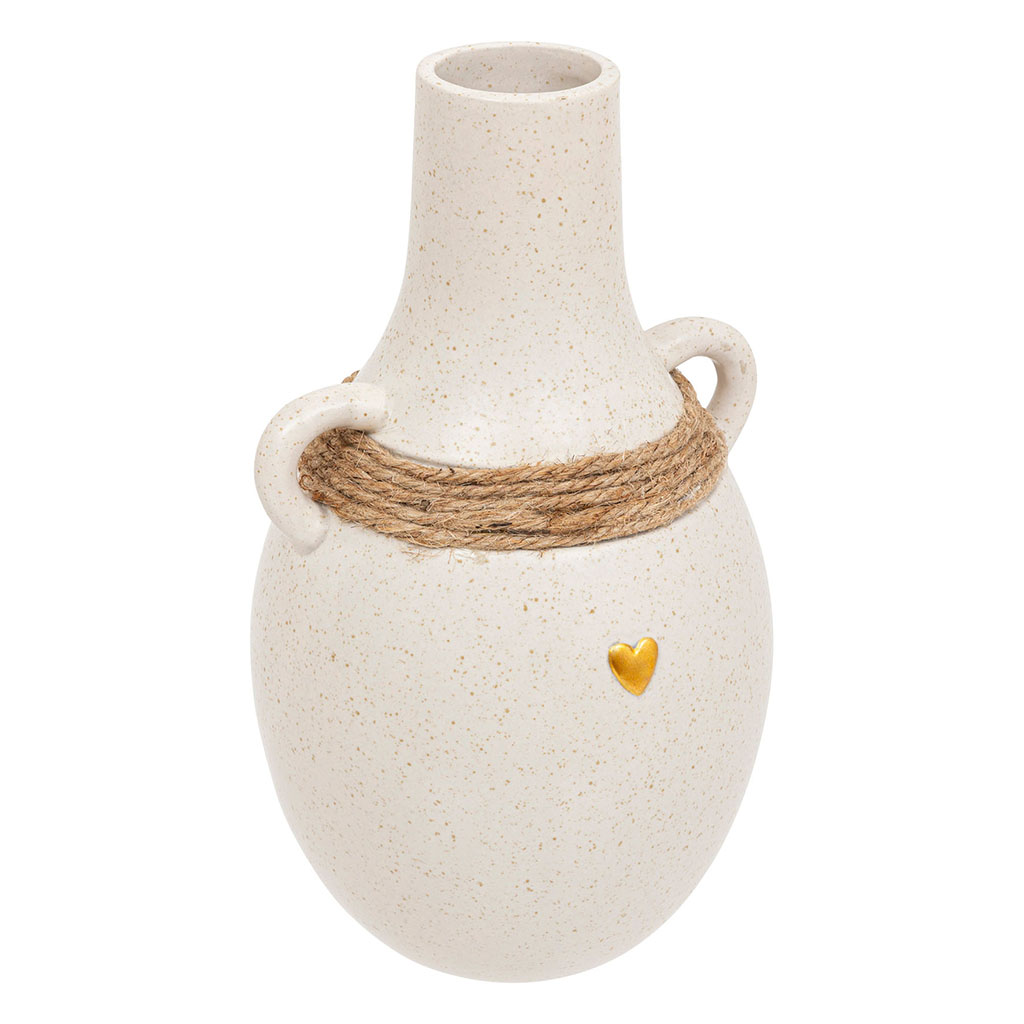 Vase FLO dolomite et jute H 22cm