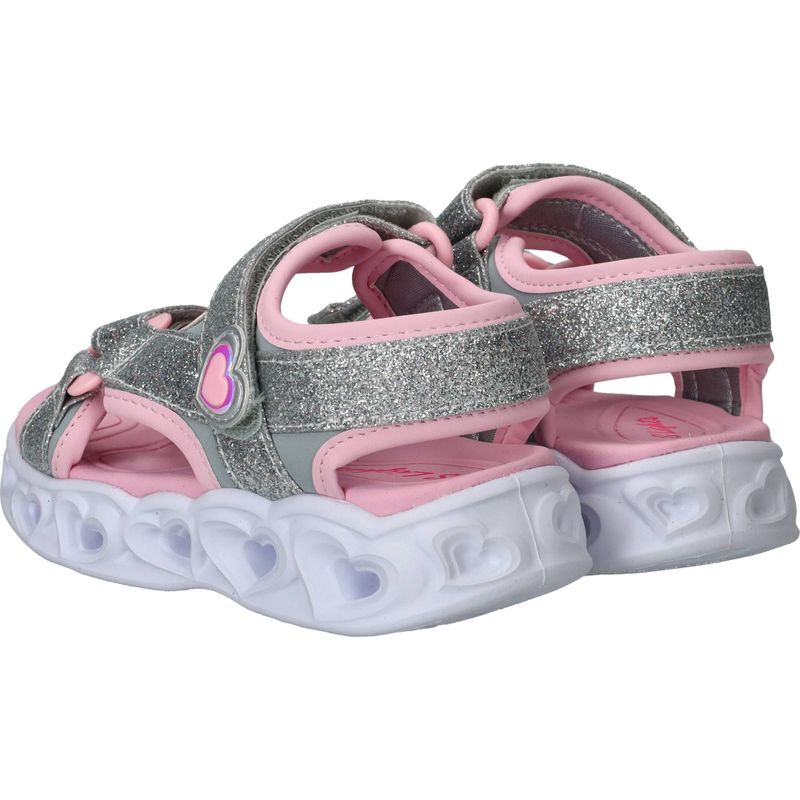 Skechers Heart Lights Sandalen Zilver Meisjes