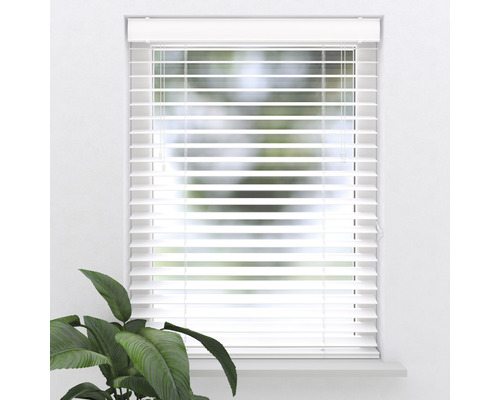 PVC-jaloezie, houtlook, wit, 60x130 cm