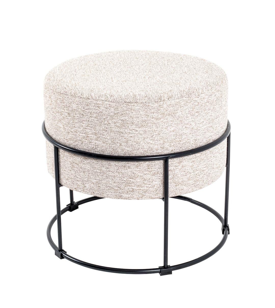 Hocker 48 x 48 cm cremefarbig/schwarz