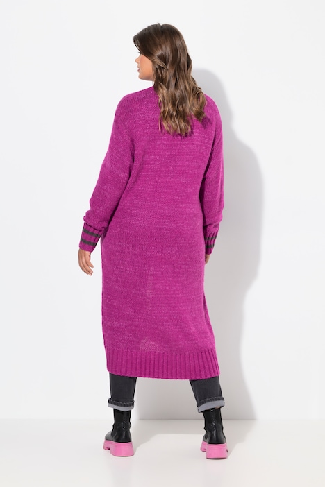 Lange Strickjacke, Taschen, Langarm