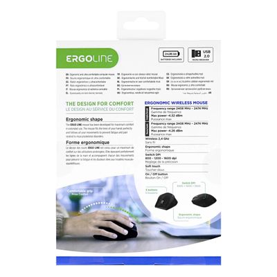 T'nB Ergo Line - souris sans fil ergonomique - noir, argent