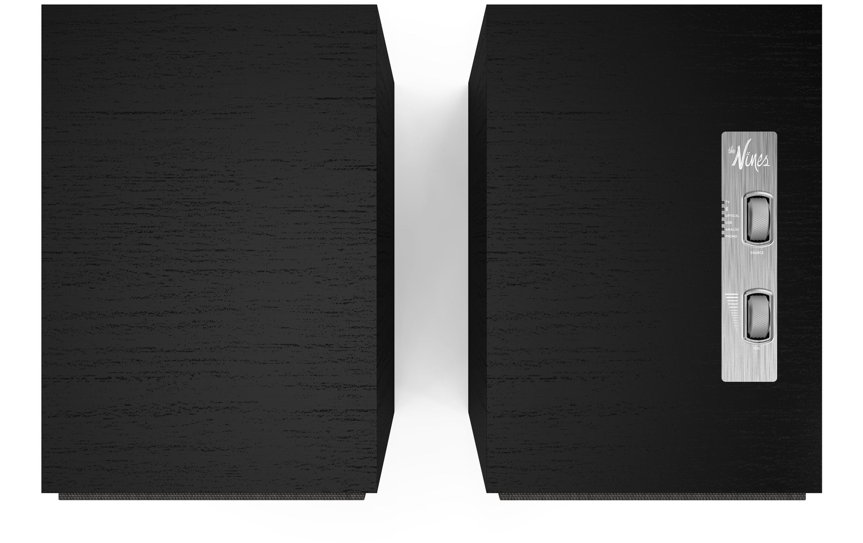 Regallautsprecher Paar The Nines – Schwarz<br>Aktivlautsprecher-Paar mit Bluetooth und digitalen Anschlüssen