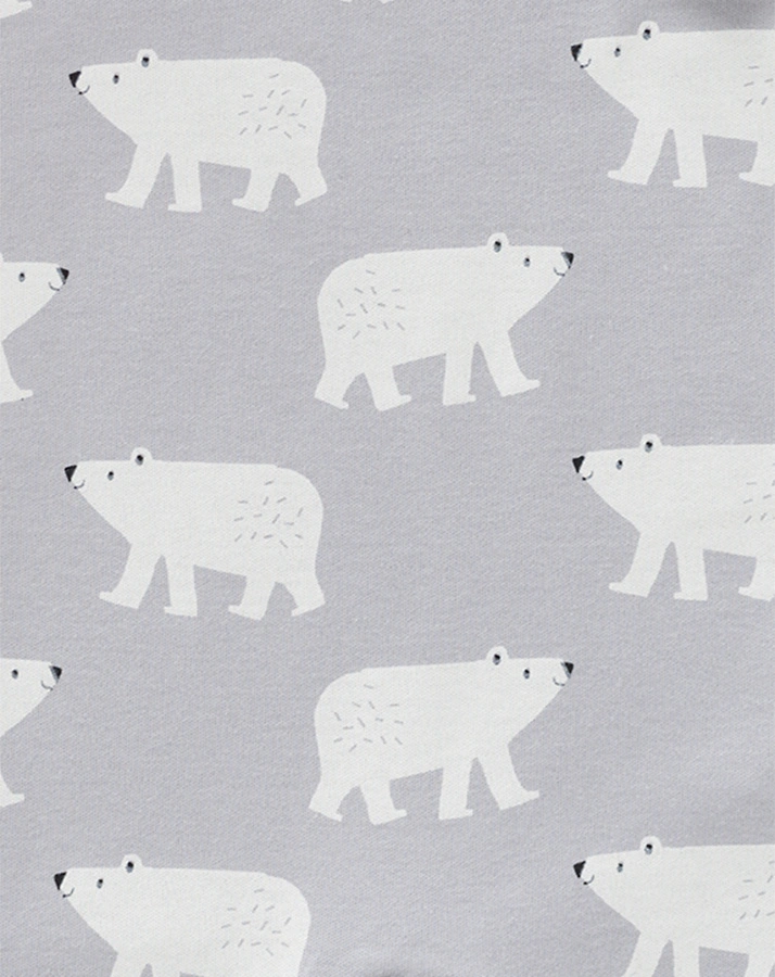 Schlafstrampler POLAR BEAR mit Fuß in grau