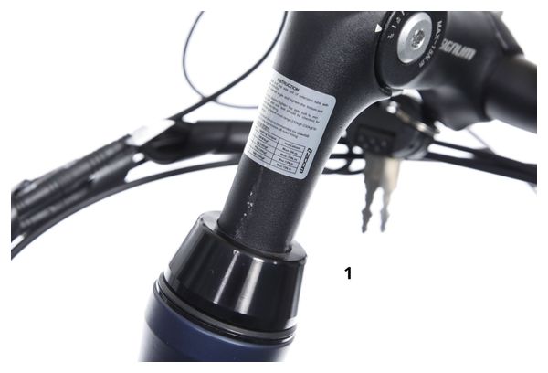 Vélo de Ville Électrique Mixte Bicyklet Claude Shimano Tourney 7V 500 Wh 700 mm Bleu Nuit Mat Marron - Produit Reconditionné