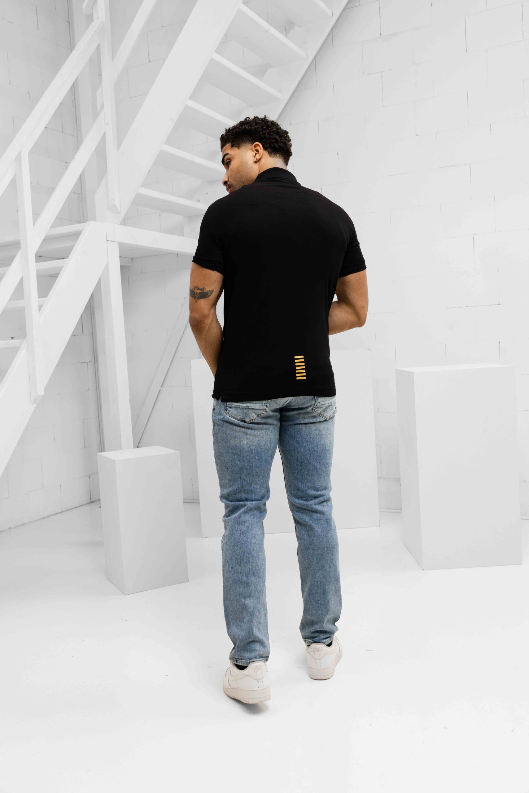 EA7 Emporio Armani 8NPF14 Polo Heren Zwart