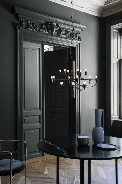 Flos 2097/18 by Gino Sarfatti kroonluchter Ø69 transparant zwart
