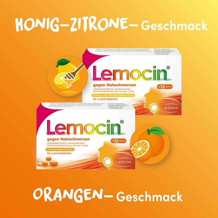 Lemocin® gegen Halsschmerzen Orangengeschmack, 24 St