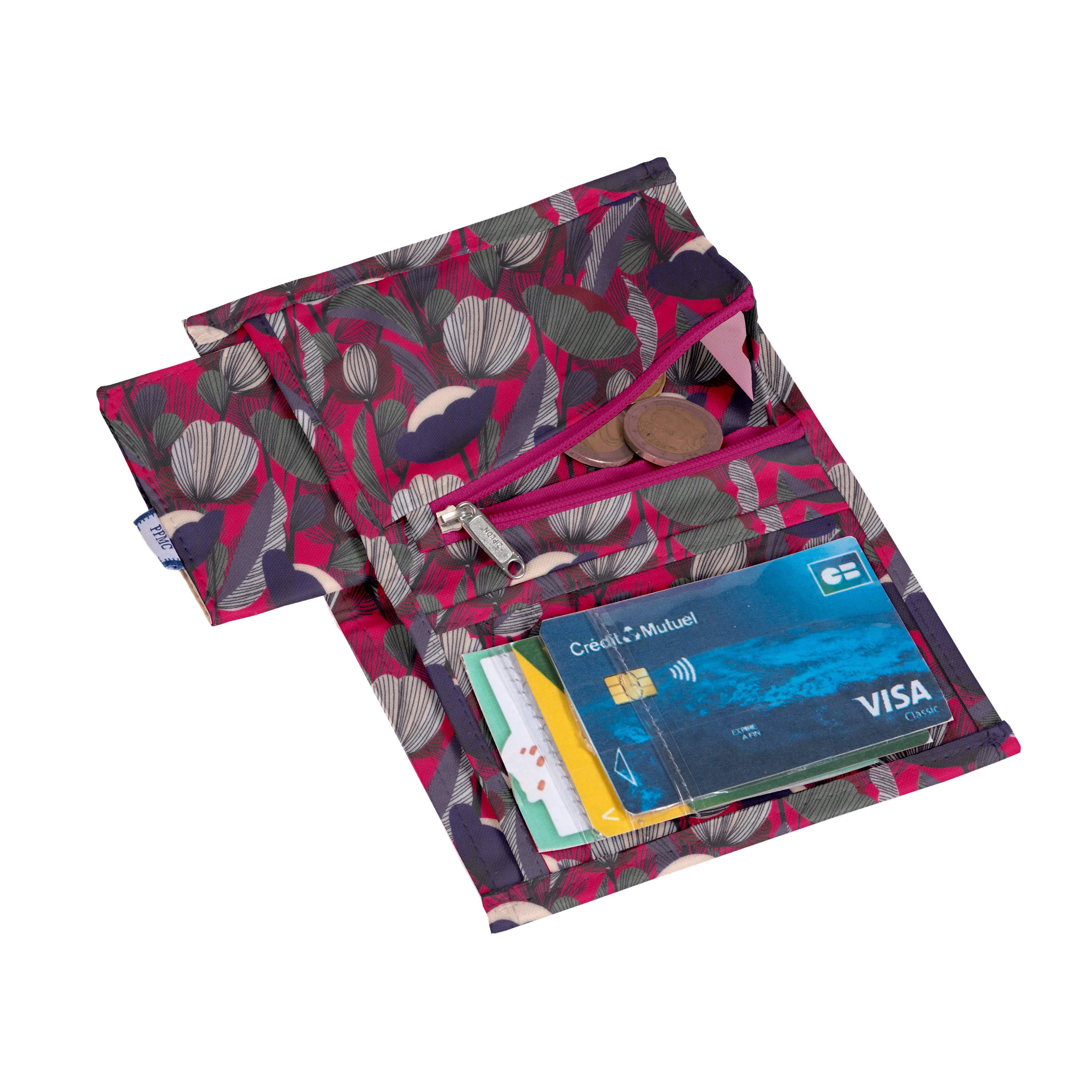 Portefeuille Compact Pavot Fuchsia