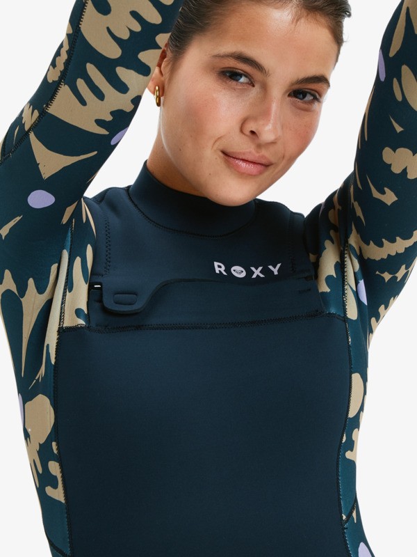 4/3 Swell Natural Combinaison de surf zip poitrine Noir Femme