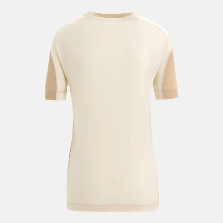 Camiseta Timberland x Icebreaker Merino ZoneKnit para mulheres na cor bege.