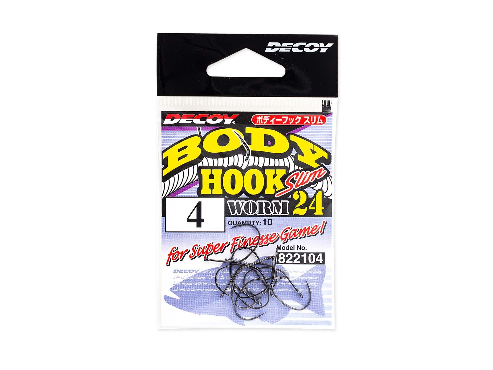 Worm24 Body Hook Slim - Gr. 10(DECOY)