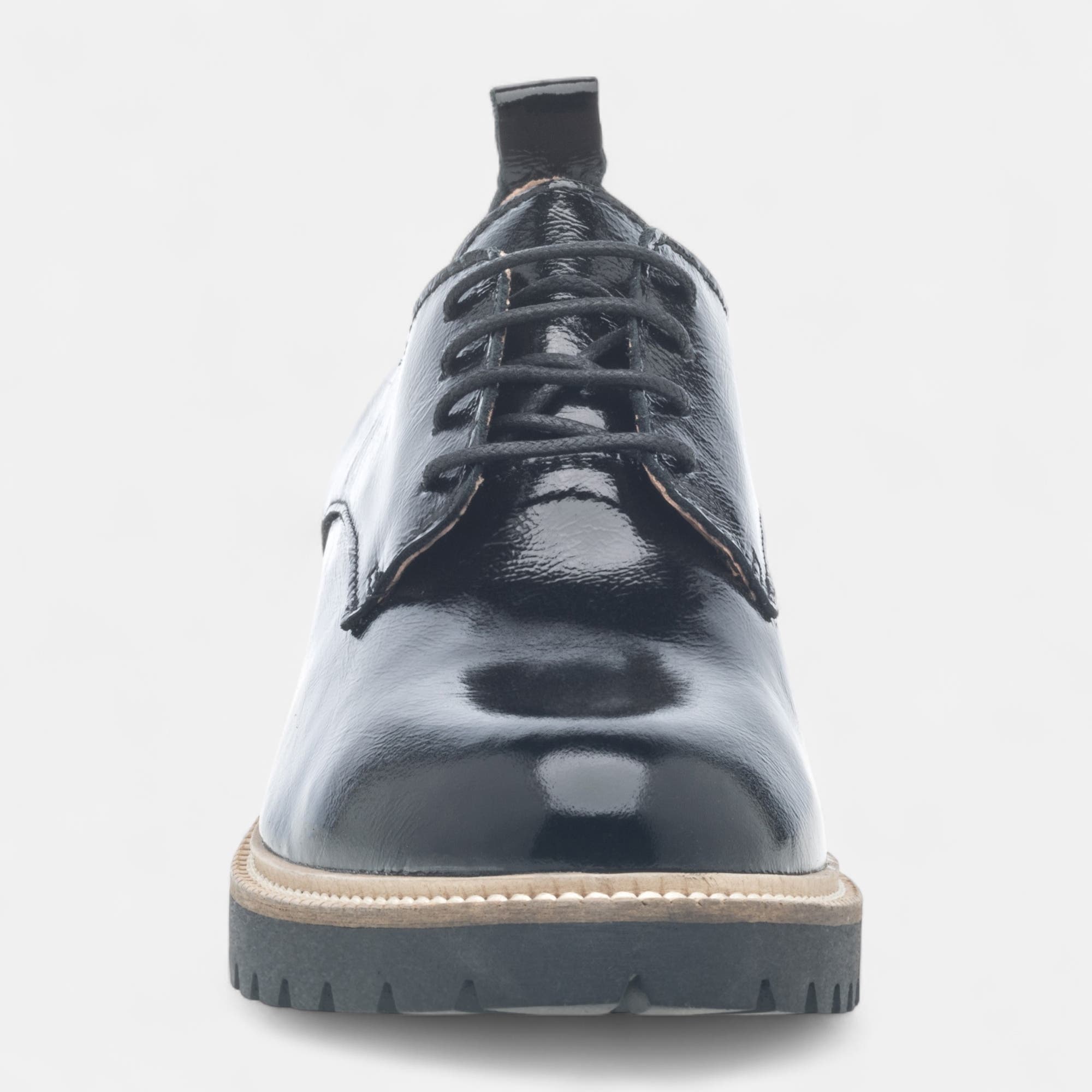 Derbies Femme en cuir noir vernis
