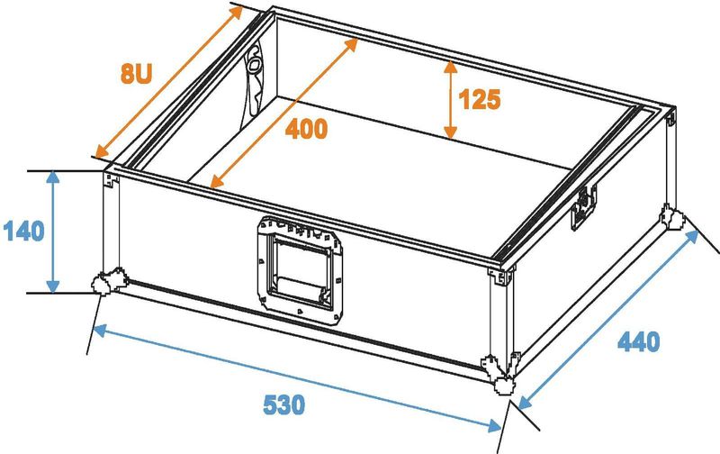 ROADINGER - Mixer-Case Profi - Flightcase - Zwart - Aluminium - 8HE