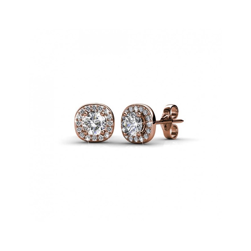 Boucles d'oreilles Cushy - Or Rosé et Cristal