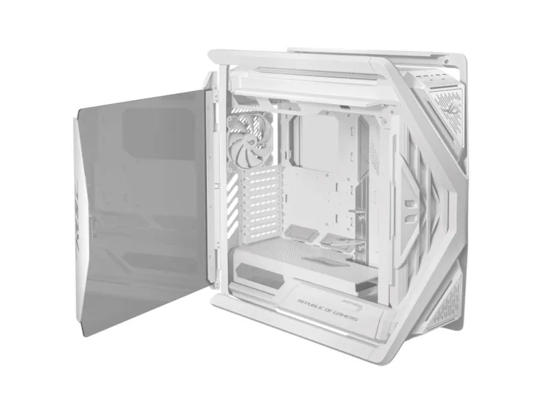 ASUS ROG Hyperion GR701 - FT gaming - udvidet ATX - sidepanel med vindue (hærdet glas) - ingen strømforsyning - hvid - USB/Lyd
