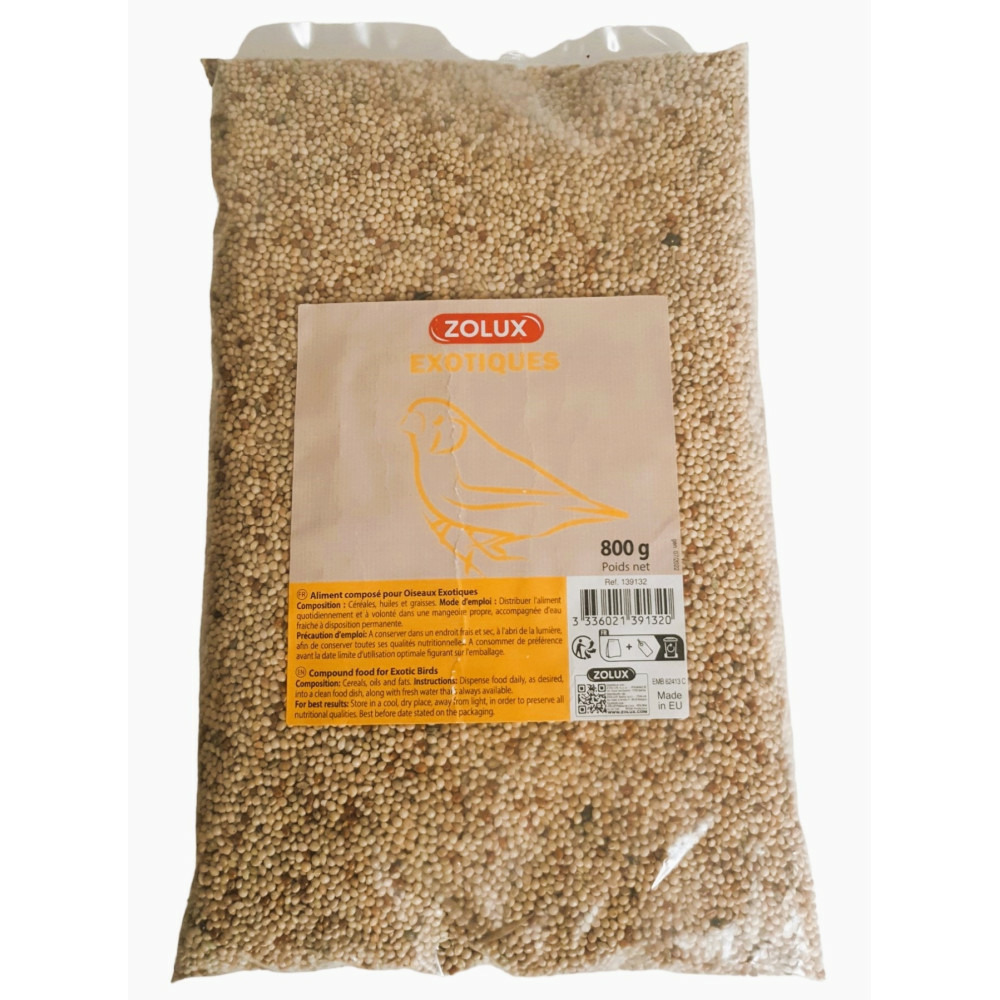 Graines oiseaux exotiques 800 g pour oiseaux