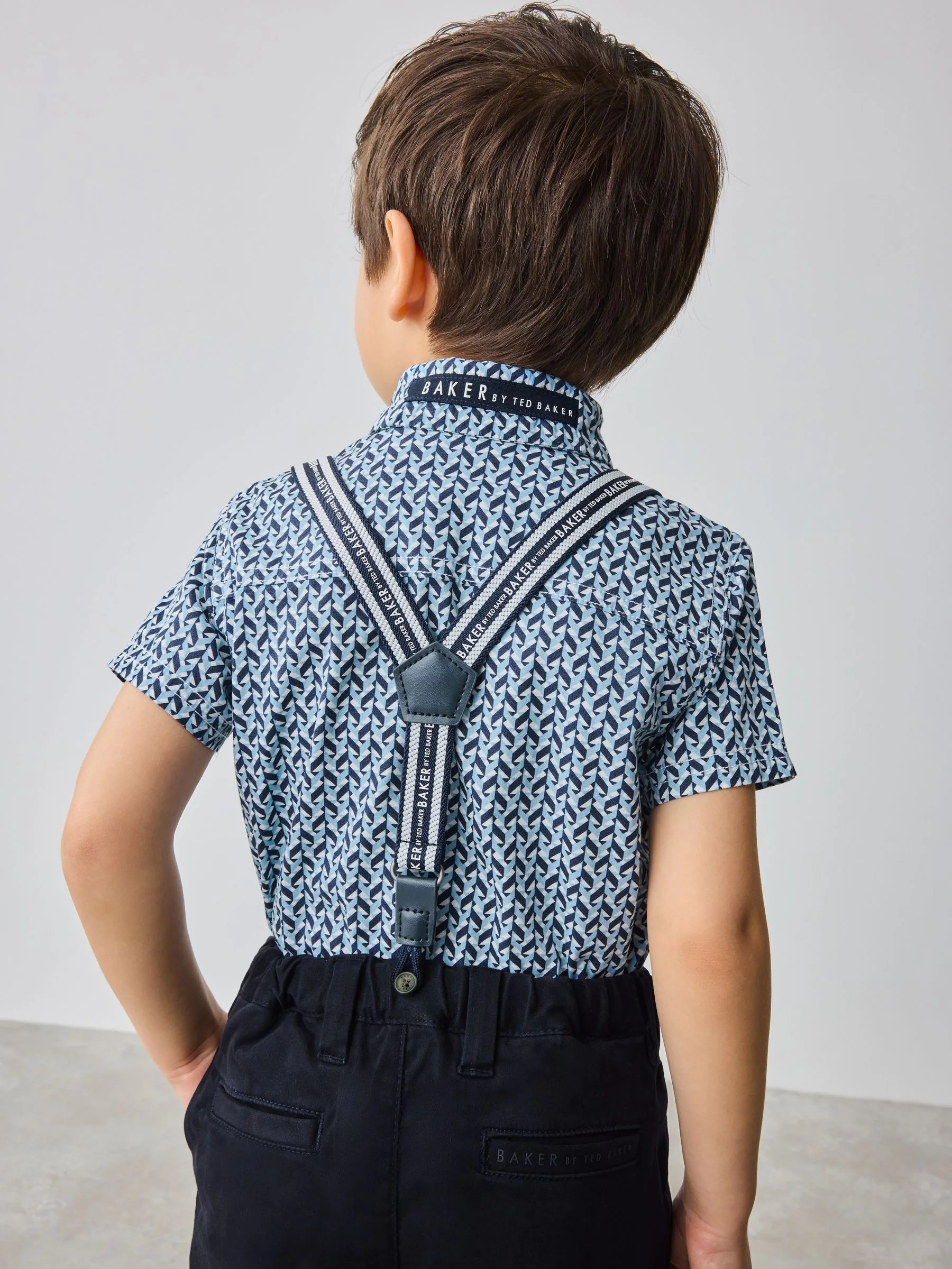 Marineblauw - Baker by Ted Baker Shirt Trousers and Braces Set