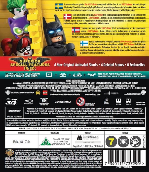Lego Batman Filmen (3D Blu-ray + Blu-ray)