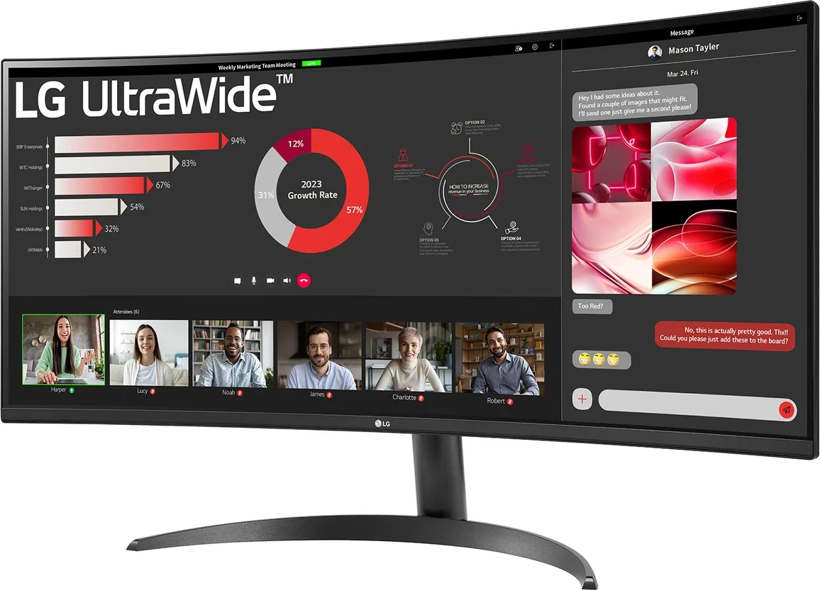 LG UltraWide 34WR50QK-B Écrans de bureau et professionnels