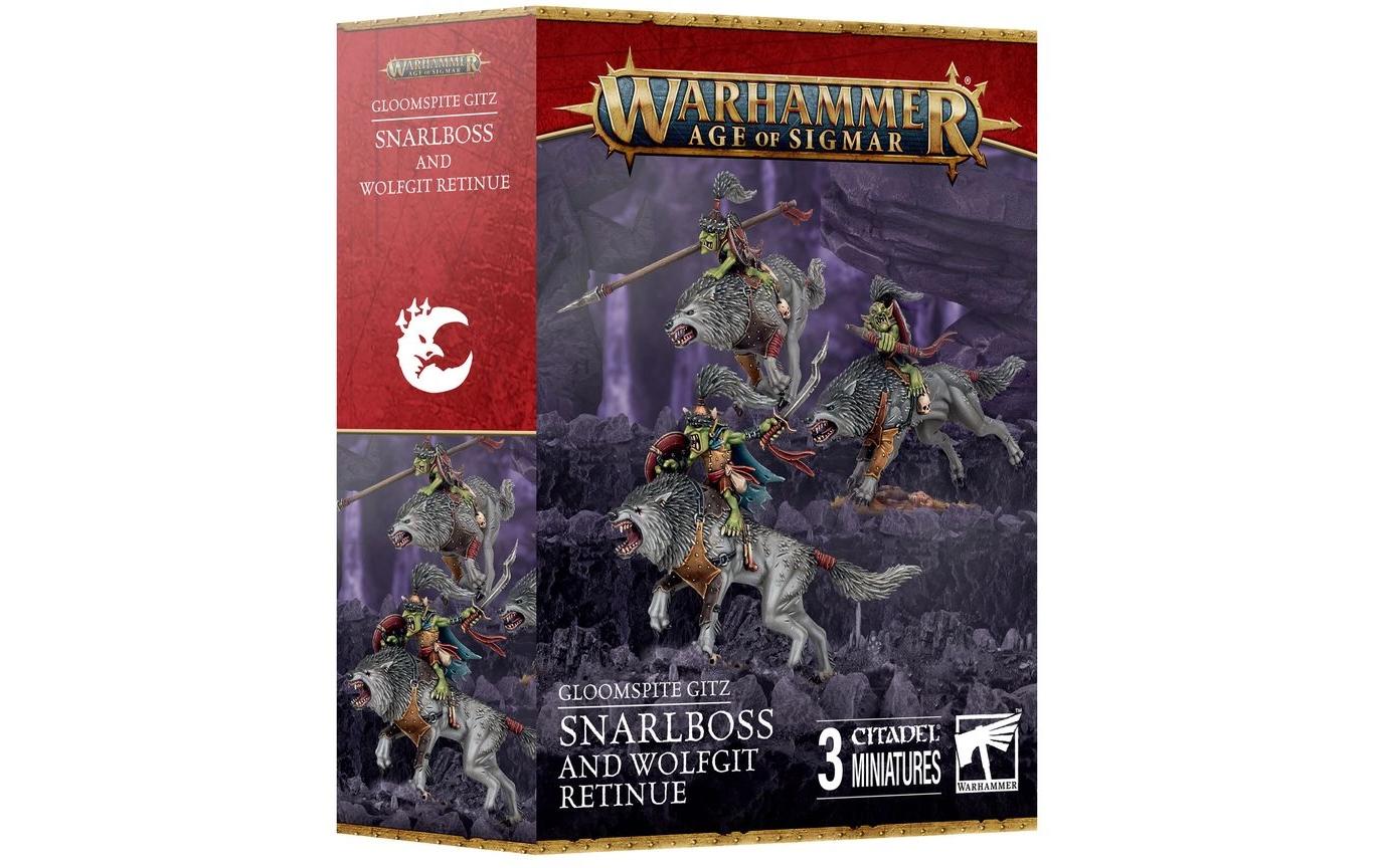 Figurenset Warhammer AoS Fletschaboss Mit Gefolge-WolfsgitsWarhammer Age of Sigmar, Fletschaboss und Gefolge-Wolfsgits – Bausatz