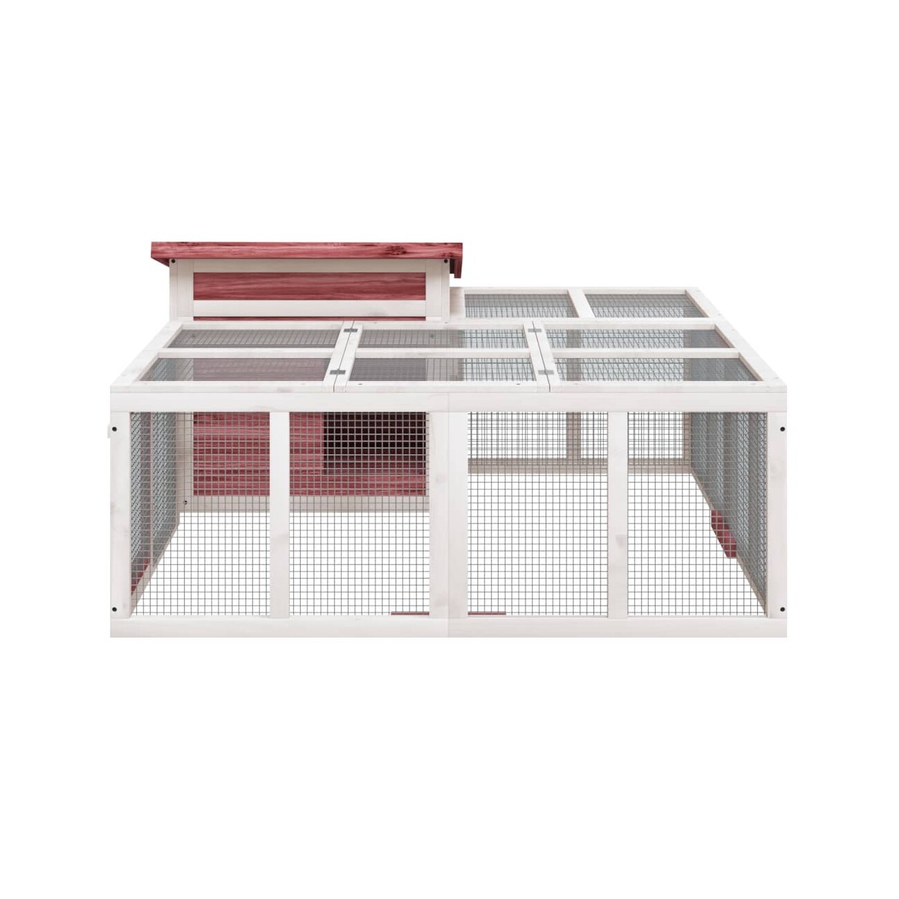 VidaXL Kaninchenstall 144x123x67,5 cm (L x B x H) rosiges braun