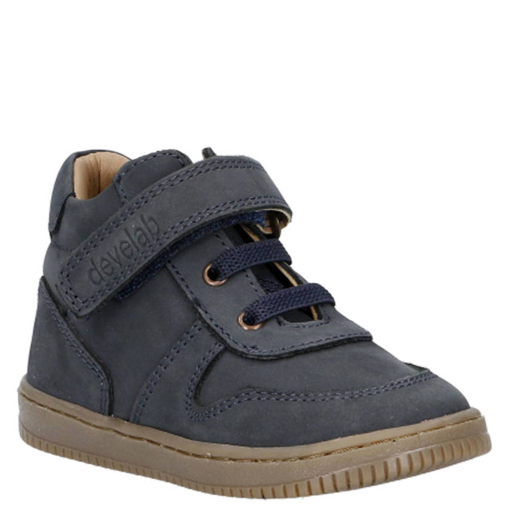 Develab leren sneakers donkerblauw